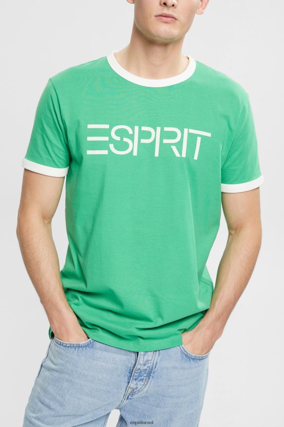 חולצות טריקו il Esprit גברים חולצת טריקו בהדפס לוגו ג'רזי ירוק X088P4950