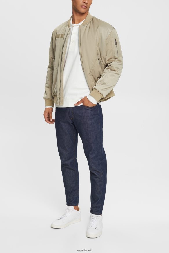 פולו il Esprit גברים חולצת פולו פיקה עם שרוולים ארוכים צבע קרם X088P4951