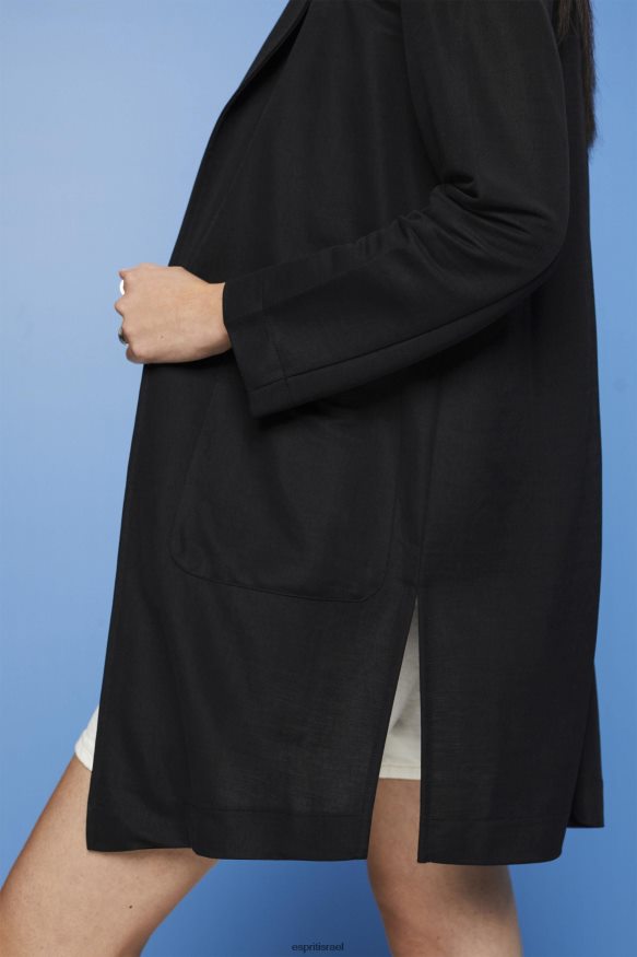 מעילים il Esprit נשים בלייזר ג'רסי ארוך, lenzing ecovero שָׁחוֹר X088P4240