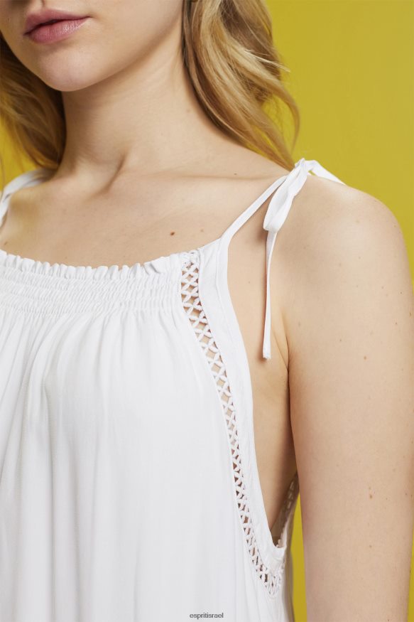 שמלות il Esprit נשים שמלת רצועות עם חלוק, tencel לבן X088P4203